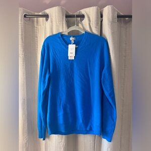 NWT Uniqlo Vibrant Blue V-neck 100% Cashmere Sweater